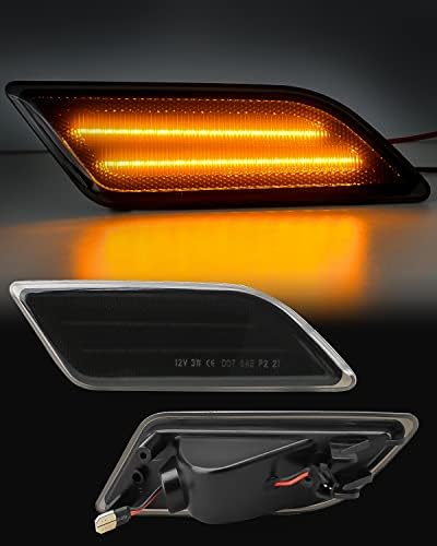 Bestvıew LED yan sinyal lambası ile Uyumlu 2012-2014 Mercedes Benz W204 LCI C250 C300 C350 C Sınıfı, Sürücü ve Yolcu