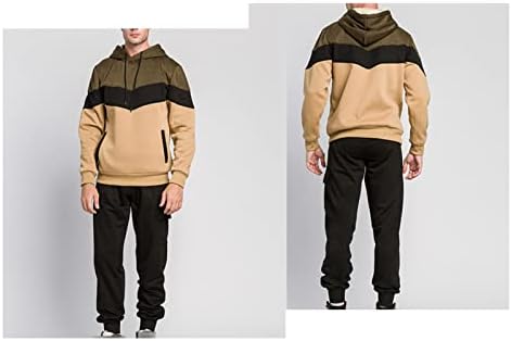 Camo Gevşek Fit Hoodies Erkekler için Renk Bloğu Spor Kapüşonlu Sweatshirt Uzun Kollu Kontrast Renk svetşört