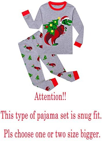 KikizYe Erkek Pijama Seti Çocuklar PJs çocuk Noel Uzun Kollu Pijama