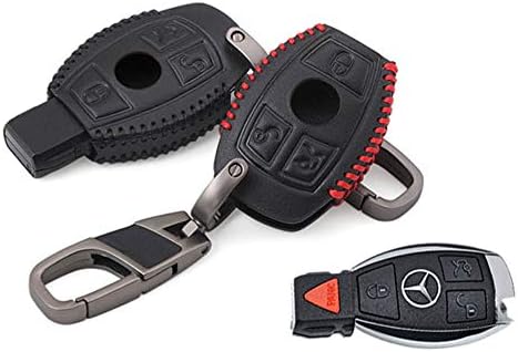 Akıllı 3 düğme Deri anahtar kapağı kılıfı Fob Shell Araba Anahtarı Durumlarda Mercedes Benz İçin Fit W203 W205 W210