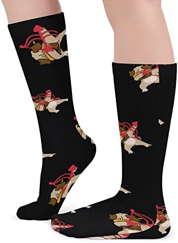WEEDKEYCAT Sevgililer Günü Dabbing Pug Kalın Çorap Yenilik Komik Baskı Grafik Rahat Sıcak Orta Tüp Çorap Kış için