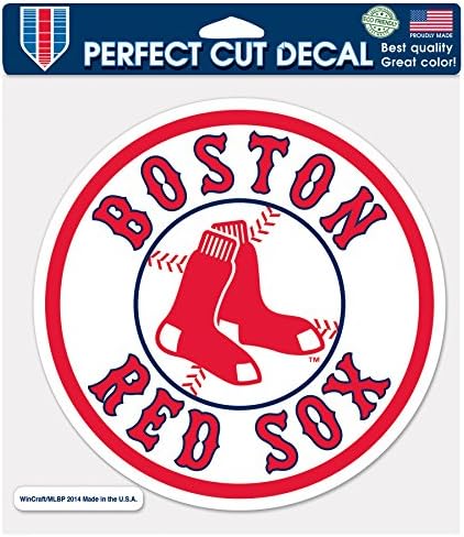 WinCraft MLB Boston Red Sox Mükemmel Kesim Renkli Çıkartma, Büyük / 8 x 8, Beyaz