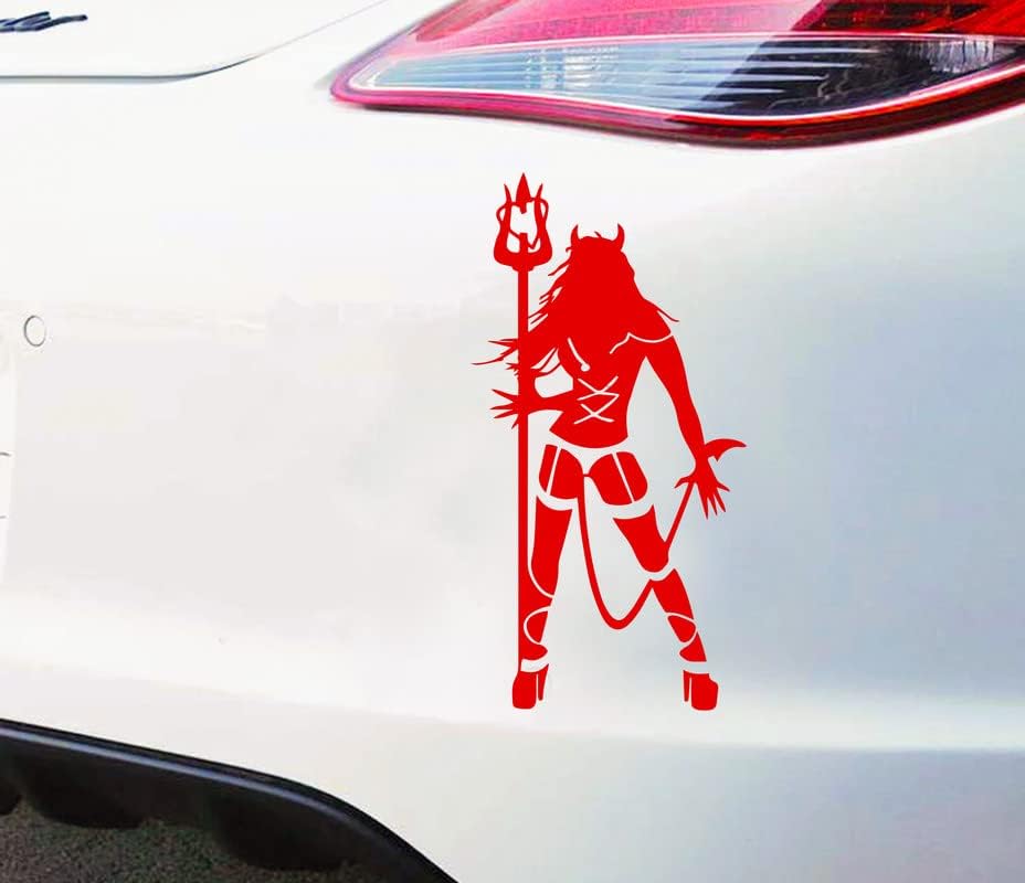 Yapışkan Bomba Kırmızı Şeytan Sıcak Kız Melek Kadın Erotik Araba Çıkartması Vinil Çıkartması Sticker Premium Kalite