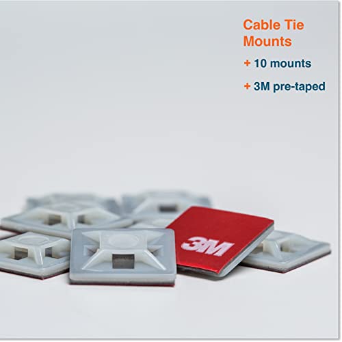Bundle & Save - Fitil Koyu Merdiven Korkuluğu Güvenlik Ağı ( 10ft L x 3ft H, İnci Beyazı) + Fitil Koyu Ekstra Kablo