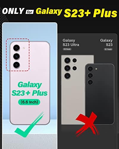 TUCCH Cüzdan Kılıf için Galaxy S23 + Artı, [TPU Darbeye İç Kılıf] Folio Kickstand [RFID Engelleme] Kart Yuvası, Manyetik