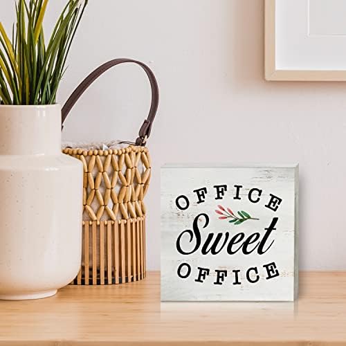Ofis Tatlı Ofis Ahşap kutu işareti Dekor Rustik Ofis Alanı Ahşap kutu İşareti Blok Plak Duvar Masa Masası Ev Ofis