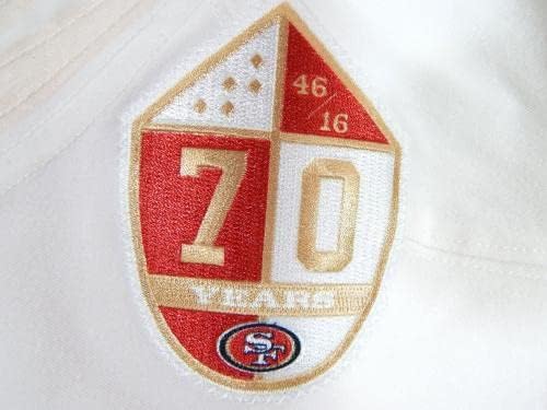 San Francisco 49ers Marcus Cromartie 47 Oyun Kullanılmış Beyaz Forma 70 Yama 4-İmzasız NFL Oyun Kullanılmış