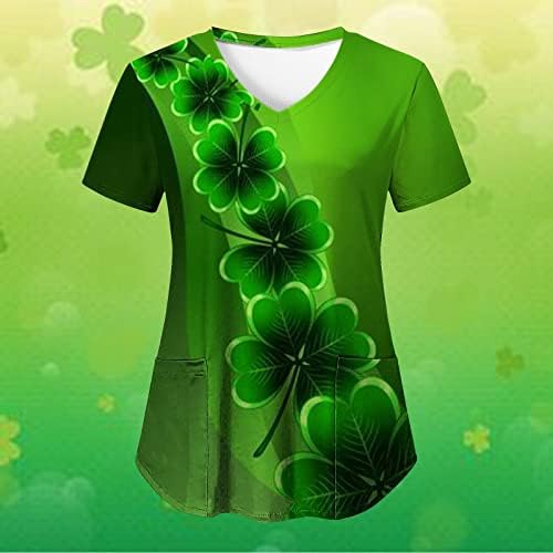 Kadın Aziz patrick Günü Gömlek İrlandalı Yeşil Crewneck Kısa Kollu Tee Üstleri Bayan Iş Giysisi T Shirt Şık Bluzlar
