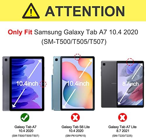 BRAECN Samsung Galaxy Tab A7 10.4 inç Kılıf 2022/2020 SM-T500 / T503 / T505 / T507, 3 Katmanlı Koruyucu Silikon Kapak,