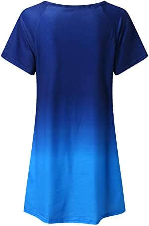Kadın Tunik Bluzlar Tayt, Rahat Kısa Kollu Grafik Baskılı yazlık t-Shirt Gevşek Fit Tunik Tees
