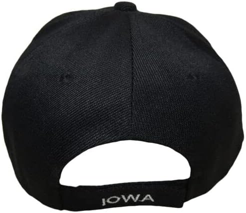 Iowa Eyaleti Siyah Beyaz Harf 3 Boyutlu Yama Yan işlemeli Şapka Kap