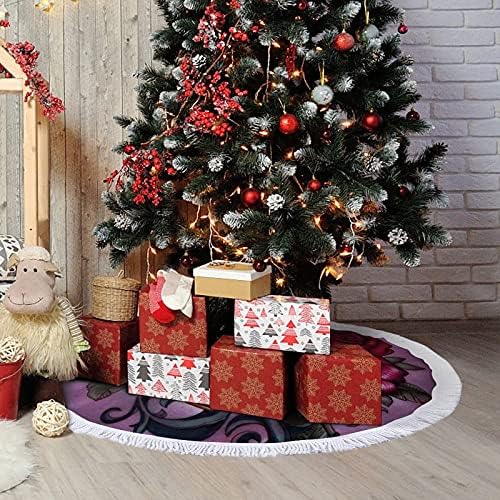 Şeker Kafatası Noel Ağacı Mat Etek Ağacı Taban Kapağı Püsküller ile Tatil Partisi için noel dekorasyonları 48 x 48