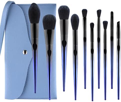 RENSLAT 10 makyaj fırçası Sentetik Saç Vakfı Karıştırma Fırçası Aracı Pudra Göz Farı Kozmetik set kılıfı (Renk: Mavi,