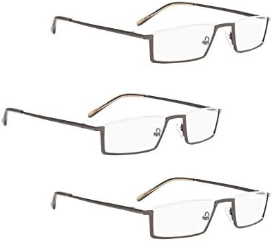 LUR 3 Paket Metal okuma gözlüğü + 3 Paket Yarım jant okuma gözlüğü(Toplam 6 Çift Okuyucu +2.50)