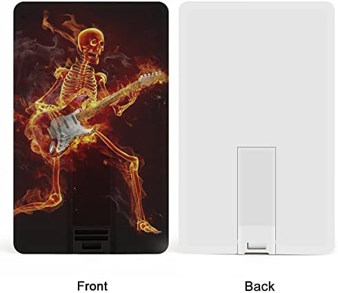 İskelet Gitar yanıyor USB 2.0 Flash Sürücüler Memory Stick Kredi Kartı Şekli