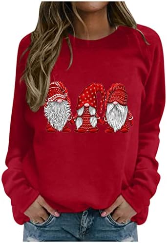 Tişörtü Kadın Kazak Merry Christmas Baskı Uzun kollu Bluz Casual Kapşonlu kadın Hoodies & Tişörtü
