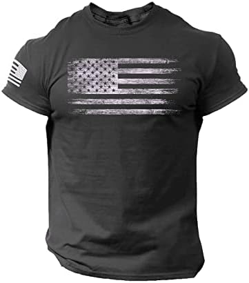 Erkekler için gömlek 4th Temmuz Erkek Grafik T-Shirt Amerikan ABD Bayrağı Baskılı Kısa Kollu Tee Atletik Üstleri