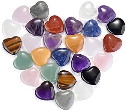 CrystalTears Şifa Kristalleri Kalp Taşları Doğal Cilalı Çakra Kristal Taş Toplu Oyma Aşk Kalp Şeklinde Cep Palm Taş