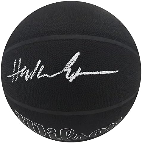 Hakeem Olajuwon İmzalı Wilson I / O Siyah 75. Yıldönümü Logosu NBA Basketbol-İmzalı Basketbollar
