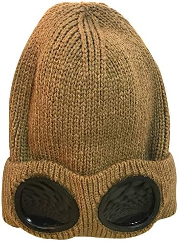 Belsen Unisex Gözlüğü Örme Bere Şapka Rüzgar Geçirmez Sıcak Kış Kafatası Kap