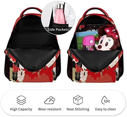 Okul sırt çantası Japon Kelebek Ve Çiçekler Hafif Sırt Çantası Omuz seyahat için sırt çantası Alışveriş Yürüyüş