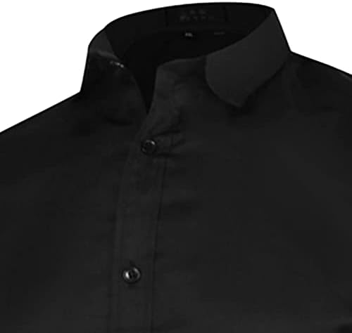 DGKaxıyaHM erkek temel moda büyük boy açık uzun kollu gömlek düz ışık ince yaka gömlek iş Baggy Fit elbise